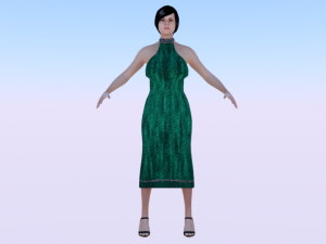 Woman in a Dress 010 3D Model