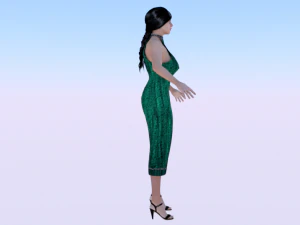 Woman in a Dress 010 3D Model