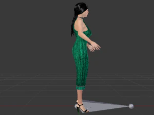 Woman in a Dress 010 3D Model