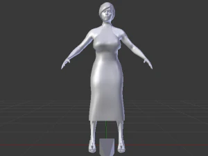 Woman in a Dress 010 3D Model