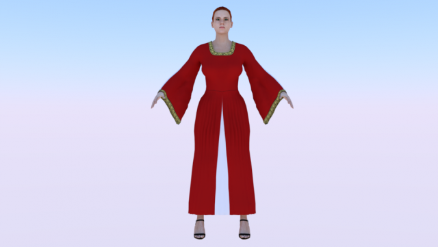 Woman in a Dress 011 3Dモデル .c4d .max .obj .3ds .fbx .stl .blend 