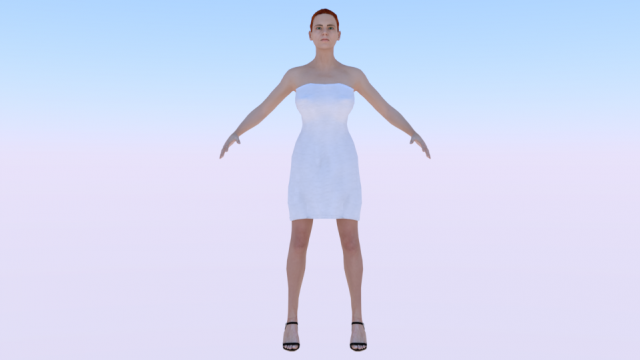 Woman in a Dress 012 3D Model .c4d .max .obj .3ds .fbx .stl .blend 