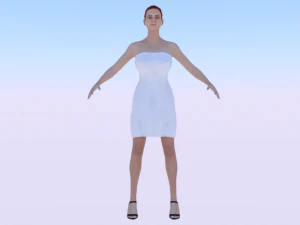 Vrouw in een jurk 012 3D Model