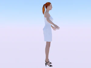 Woman in a Dress 012 3D Model