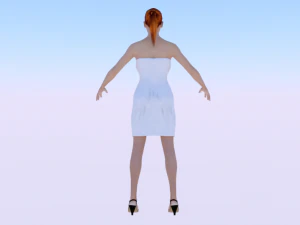 Woman in a Dress 012 3D Model