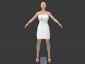 Woman in a Dress 012 3D Model