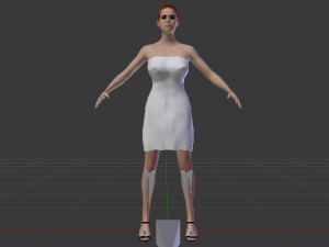 Woman in a Dress 012 3D Model