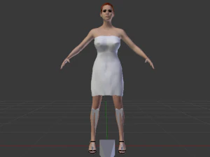 Woman in a Dress 012 3D Model