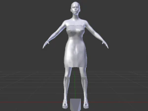 Woman in a Dress 012 3D Model