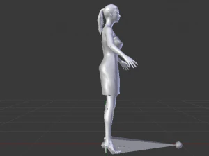 Woman in a Dress 012 3D Model