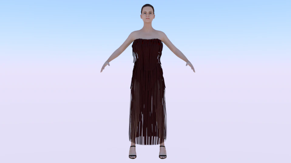 Woman in a Dress 013 3D Model .c4d .max .obj .3ds .fbx .stl .blend 