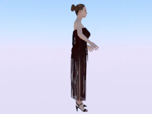 Woman in a Dress 013 3D Model
