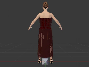 Woman in a Dress 013 3D Model