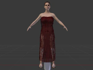 Woman in a Dress 013 3D Model