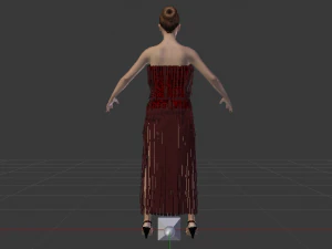 Woman in a Dress 013 3D Model