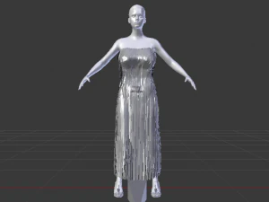 Woman in a Dress 013 3D Model