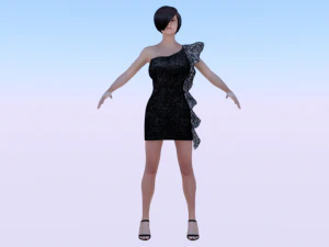 Woman in a Dress 014 3D Model