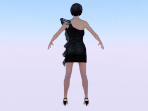 Woman in a Dress 014 3D Model