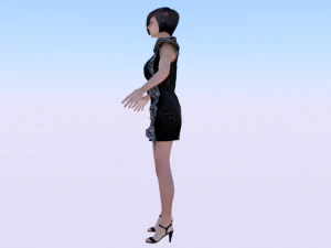 Woman in a Dress 014 3D Model