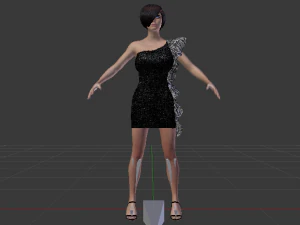 Woman in a Dress 014 3D Model