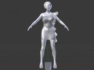 Woman in a Dress 014 3D Model