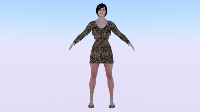 Woman in a Dress 015 3D 모델 .c4d .max .obj .3ds .fbx .stl .blend 