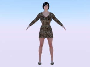 Woman in a Dress 015 Model 3D