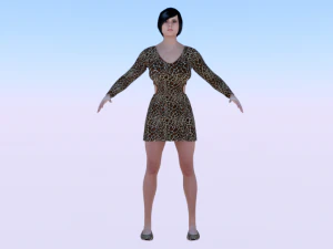 Vrouw in een jurk 015 3D Model