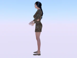 Woman in a Dress 015 3D Model
