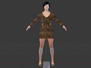 Woman in a Dress 015 3D Model