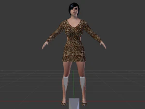 Woman in a Dress 015 3D Model