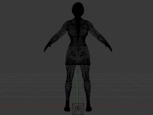Woman in a Dress 015 3D Model