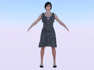Woman in a Dress 016 3D Model