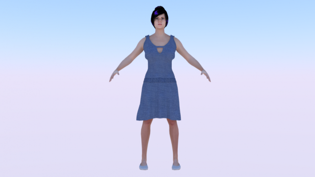 Woman in a Dress 017 3D Модель .c4d .max .obj .3ds .fbx .stl .blend 
