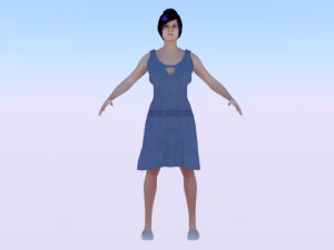 Жінка в сукні 017 3D Модель
