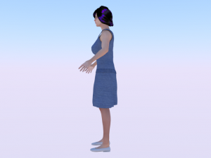 Woman in a Dress 017 3D Модель