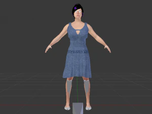 Woman in a Dress 017 3D Model