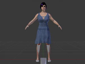Woman in a Dress 017 3D Model