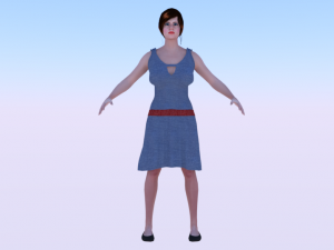 Woman in a Dress 018 3D Model