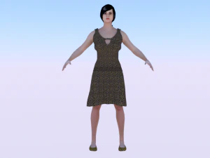 Frau in einem Kleid 019 3D Modell