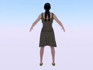 Woman in a Dress 019 3D Model