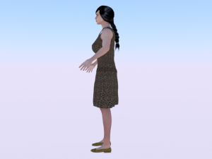 Woman in a Dress 019 3D Model
