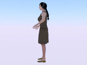 Woman in a Dress 019 3D Model