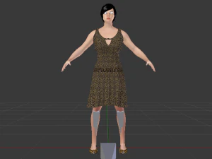 Woman in a Dress 019 3D Model