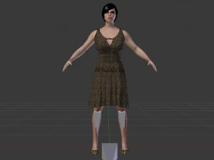 Woman in a Dress 019 3D Model