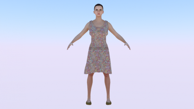 Woman in a Dress 020 3D Model .c4d .max .obj .3ds .fbx .stl .blend 