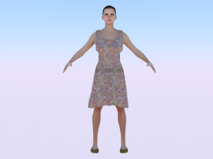 Woman in a Dress 020 3D Model