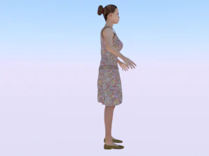 Woman in a Dress 020 3D Model