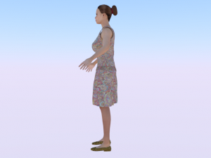 Woman in a Dress 020 3D Model