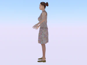 Woman in a Dress 020 3D Model